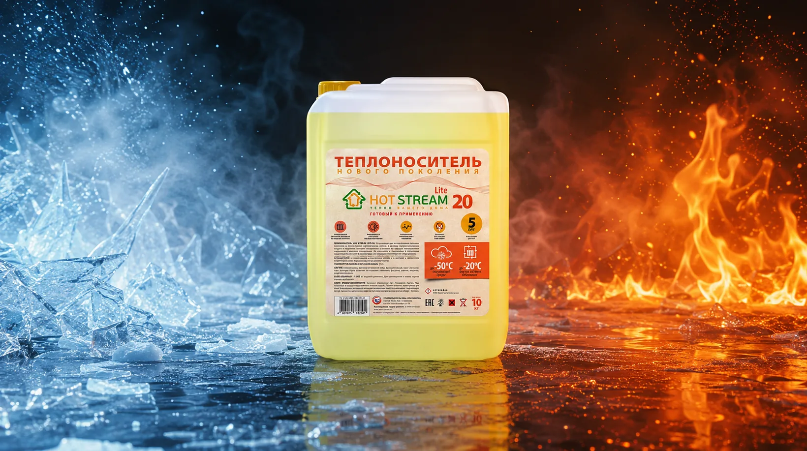 Теплоноситель Hot Stream Lite 20 для работы в расчётных режимах отопления и охлаждения